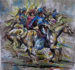 Les fils d'Ungern Kahn, technique mixte sur toile70x70