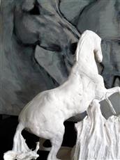 Etude du corps, plâtre et métal, dimensions 40 x 35 x 20 cm