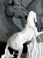 Etude du corps, plâtre et métal, dimensions 40 x 35 x 20 cm