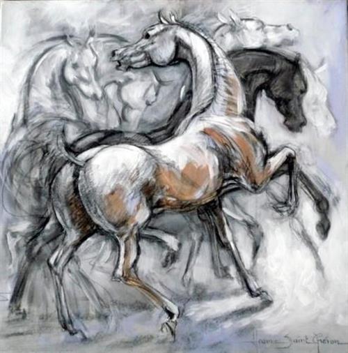 Box, t.mixte sur toile, 50 x 50 cm