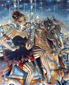 jeune fille et cheval, art contemporain